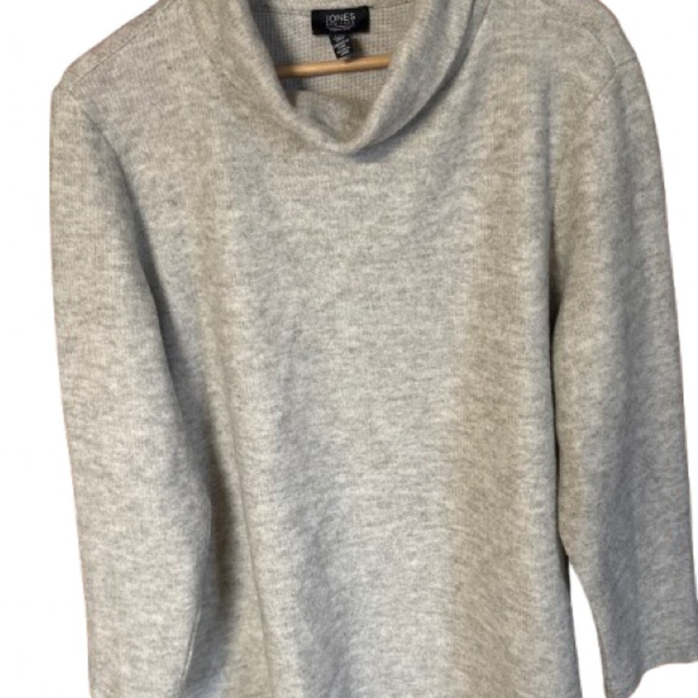 Jones New York Heather Gray Cowl Neck Sweater